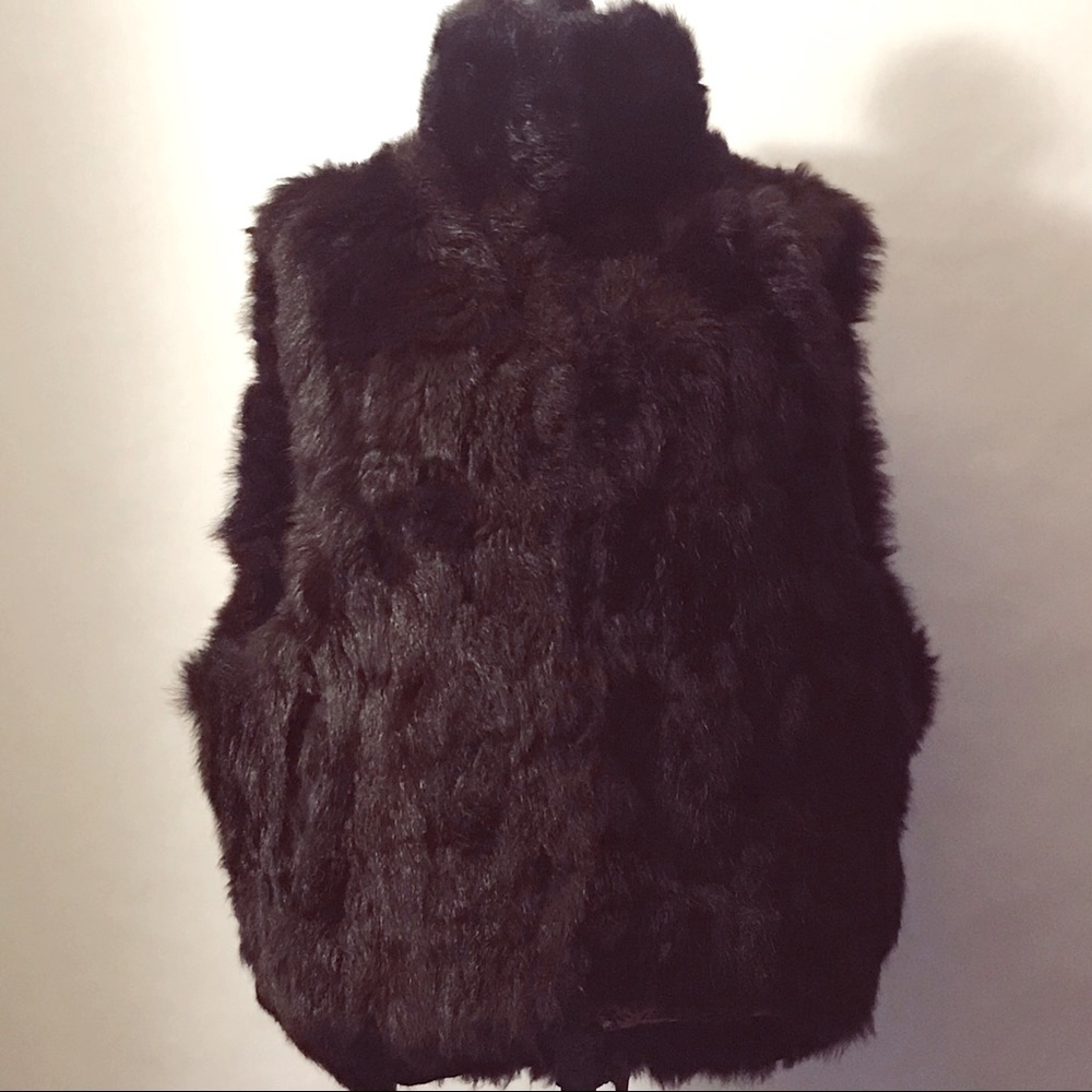 ANDREW MARC BLACK FUR VEST